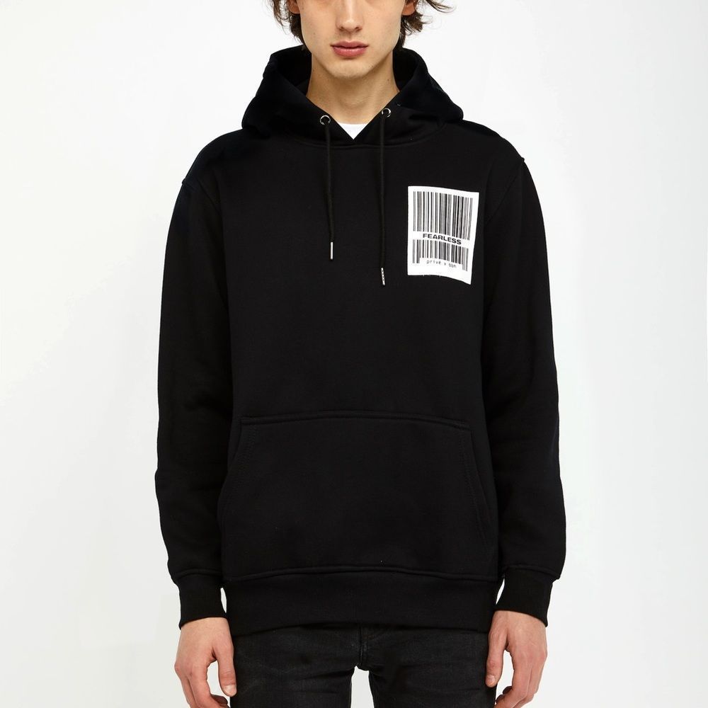 Prive Black Hoodie Barcode Hood Mens-M